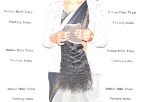 100% grande qualité cuticule alignée Double trame cheveux humains frontale bouclés brut vierge indien couleur naturelle Extension noire à vendre - Product Image 3