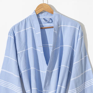 Albornoz unisex XL de algodón y lino tejido de secado rápido y transpirable sólido todo el año ropa de dormir Salón-hecho en Turquía ODM suministrado - Product Image 2