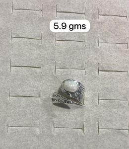 Cabujón de ópalo etíope natural, anillos de piedras preciosas de plata 92,5 para compromiso, aniversario, boda, fiesta o regalo - Product Image 1