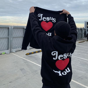 Sweats à capuche bouffants en coton unisexes de luxe 3D personnalisés pour l'hiver à motifs solides de haute qualité - Product Image 3