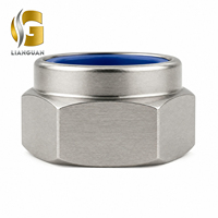 Écrou hexagonal à insert nylon bleu en acier inoxydable Guanlian, plaqué zinc, acier au carbone, DIN 985, écrou Nyloc métrique
