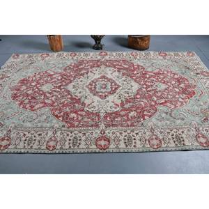 พรมตุรกีวินเทจดีไซน์แบบเย็บปะสีแดงน้ำเงิน5.6 x 9.9ft ผ้าขนสัตว์ลาเท็กซ์ถักแบบแบนสำหรับตกแต่งห้องนั่งเล่น - Product Image 3