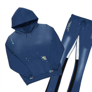 Survêtements amples à capuche délavés à l'acide, coupe évasée, pour l'hiver – Respirants, confortables, décontractés et sportifs - Product Image 6