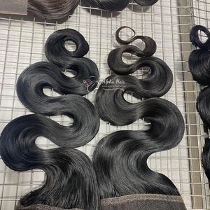 Venta al por mayor de alta calidad suave de onda profunda extensiones de cabello de moda pelucas delanteras de encaje doble dibujado calidad de cabello humano crudo de Vietnam - Product Image 6