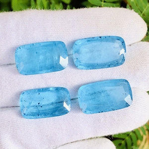 Natural <strong>Aquamarine</strong> Doublet Quartz Cut Cushion Shape Loose Gemstone Calibrated Size for Making Jewelry Rare <strong>Blue</strong> Color Aqua