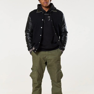 Venta al por mayor OEM hombres Varsity chaqueta clásica béisbol Letterman chaqueta con bordado Streetwear moda y opciones de logotipo personalizado - Product Image 2