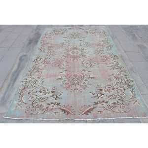 Vintage Turkish Rug Large 56x8.7 ft <b>Red</b> Ombr <b>Wool</b> Patchwork Design Eco-Friendly Latex Backing - Product Image 1