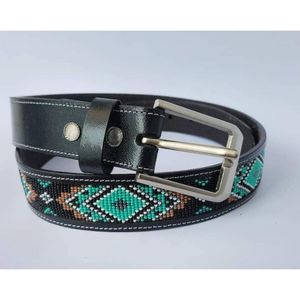 Cinturón de cuero de vaca de cristal con cuentas de estilo nórdico para hombres y mujeres, respetuoso con el medio ambiente, cómodo, personalizado, tela de acero para niñas, para ropa vaquera - Product Image 5