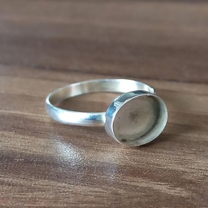 Bague en argent sterling massif avec sertissage ovale, fournitures de fabrication de bijoux DIY, argent 925, sertissage vide pour les créateurs de bijoux artisanaux - Product Image 2