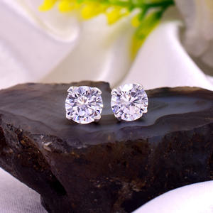 Pendientes de tuerca chapados en oro de 18 quilates de Plata de Ley 925 sólida con corte facetado de circón natural al por mayor, joyería fina para boda y Mujer - Product Image 4