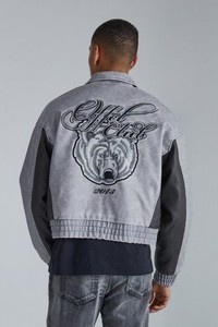 Veste de moto courte en cuir de vache véritable OEM, broderie officielle d'ours, unisexe, taille plus, coupe ample pour l'hiver - Product Image 4