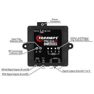 Module récepteur audio BT 2,4 G noir, amplificateur de signal stéréo 4 canaux pour voiture avec contrôle de suppression des surtensions d'entrée et de sortie - Product Image 3