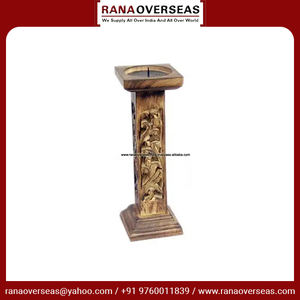 Vente chaude tout nouveau produit bougeoir sculpté en bois au meilleur prix de vente pour la décoration de la maison au prix minimum - Product Image 3