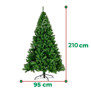 Albero di Natale Artificiale Verde Premium 210cm, Rami Flessibili di Alta Qualità, Fogliame Abbondante, Decorazioni Premium 180cm - Product Image 2
