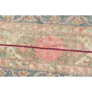 Alfombra Vintage de 2.6x12.8 pies, Alfombra Turca, Alfombra Roja Sólida - Product Image 4