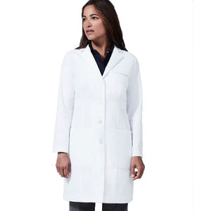 Bata de Laboratorio Unisex de Manga Larga, Blanca, Diseño Clásico con Botones, Sensación Suave, Poliéster/Algodón, Uniforme de Enfermera para Hospital - Product Image 1