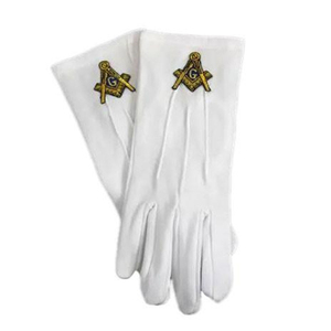 Gants maçonniques blancs, vêtements de cérémonie formels, conçus pour les réunions maçonniques, les événements rituels, l'utilisation en loge et une apparence professionnelle - Product Image 6