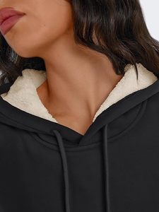 Jersey informal de invierno para hombre, con forro de Sherpa, Sudadera con capucha, tejido de algodón 100%, logotipo personalizable, bolsillo de calle - Product Image 4