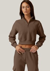 Conjunto de Sudadera Corta con Capucha para Mujer, Forrada de Felpa, Ecológica, con Logotipo Personalizado, Ropa Deportiva Informal - Product Image 5