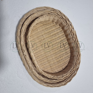 Bandeja de servicio de madera de ratán Natural de alta calidad con tazón de vidrio para vajilla de granja uso en restaurante al por mayor de Vietnam - Product Image 3