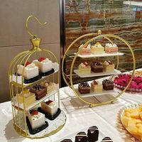 Support à gâteau en forme de carrosse de Cendrillon, 3 étages, en métal doré, présentoir à cupcakes, support décoratif pour mariage et fête