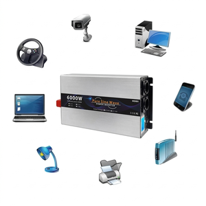 Convertisseur de puissance à onde sinusoïdale pure 6000W, 12V/24V/48V DC vers 110V/220V, pour système solaire domestique, camping-car et hors réseau - Product Image 6