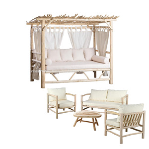 Gazebo Branche Naturelle Bois de Teck Patio Extérieur Jardin Extérieur Canapé Ensemble Design Moderne en Indonésie Fabricant de Meubles Exportation - Product Image 6