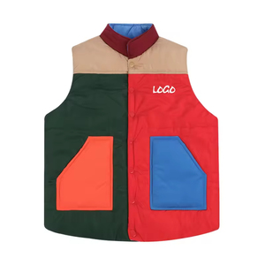 OEM Personnalisé Hommes Logo Contraste Couleur Vers Le Bas Gilet Épais Chaud Gilet Veste Décontractée Hiver Réversible Hommes Doudoune Fabrication - Product Image 1