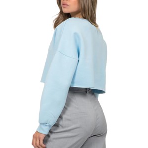 Sudadera corta de invierno de alta calidad para mujer, manga larga, cuello redondo, longitud corta, ajuste holgado, logotipo frontal transpirable suave - Product Image 1