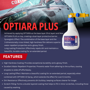 Revestimiento OPTIARA PLUS W, Revestimiento en Aerosol Superpotente Repelente al Agua de 500cc para la Superficie de la Carrocería del Automóvil, Producto de Fácil Cuidado para el Automóvil - Product Image 3