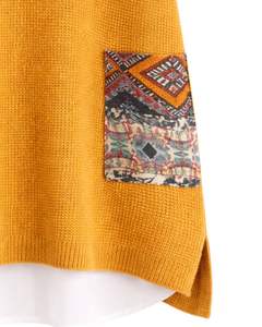 Gilet en tricot sans manches pour femme Mustard, col en V, avec poches à motifs, décontracté, superposition d'hiver, fabricant personnalisé OEM - Product Image 4