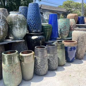 VIETNAM GÉANT FAIT À LA MAIN ANCIENNE ROUILLE ATLANTIS POTS DE JARDIN PLANTEURS VASES EN CÉRAMIQUE POTERIE EXTRA LARGE POUR L'EXTÉRIEUR - Product Image 4