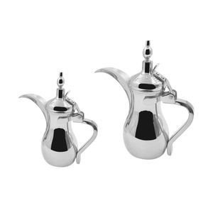 Venta al por mayor de acero inoxidable de metal hecho a mano árabe Dallah té cafetera para servir café árabe cafetera a precio por mayor - Product Image 2