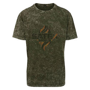 Chemises à manches courtes pour hommes, style streetwear, nouvelle conception, vente en gros, lavage à l'acide, col rond, 100% coton, écologique - Product Image 5