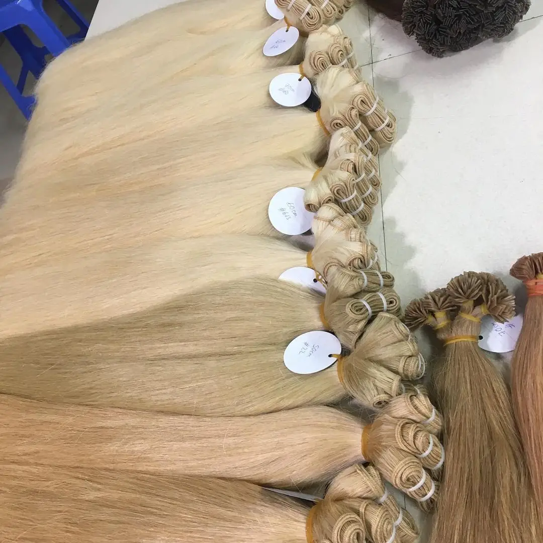 100 tidak diproses grosir kualitas terbaik gelombang alami Vietnam bundel rambut Virgin mentah