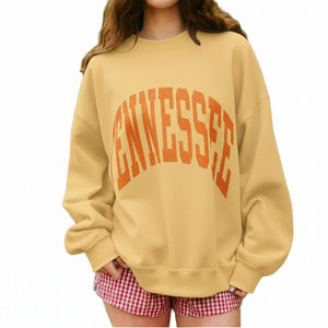 เสื้อสเวตเชิ้ตผ้าฟลีซคอตตอนหนานุ่มพิมพ์ลายด้านหน้า สีพื้นเรียบง่าย สไตล์ลำลองโอเวอร์ไซส์ สำหรับผู้หญิง เหมาะสำหรับฤดูหนาว สตรีทแวร์ - Product Image 2