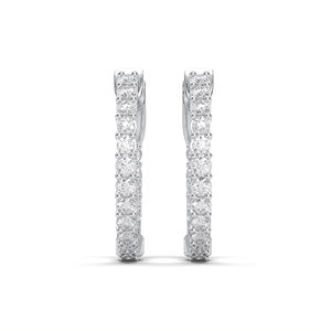 Simple Diamond Elegance 1.00Ct Round Lab Grown Diamond In Out Hoop Boucles d'oreilles en argent sterling Vente en gros OEM - Product Image 5