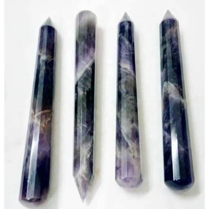 Terbaru grosir Amethyst Pijat Tongkat batu alam kristal kerajinan Reiki batu mineral Jade Feng Shui pijat tongkat