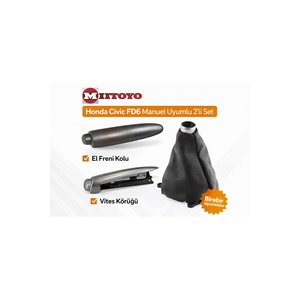 Juego de 2 Palancas de Freno y Palanca de Cambios de Cuero para Honda Civic FD6 Manual, 2006-2012 - Product Image 3