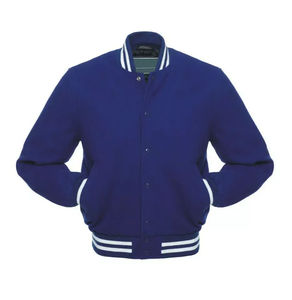Alta costumbre 100% algodón Varsity chaqueta Real vaca cuerpo manga invierno Letterman cuello con capucha diseño costilla Logo nueva llegada al por mayor - Product Image 6