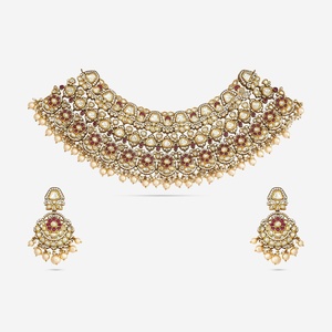 Kundan 185305สร้อยคอพร้อมเพทายสำหรับงานแต่งงาน - Product Image 1
