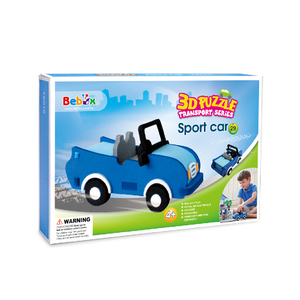 Voiture Cabriolet Bleue 3D en Puzzle, Jouet Éducatif pour Enfants de 2 à 4 Ans, Non Toxique, Certifié EN71, Personnalisable - Product Image 4