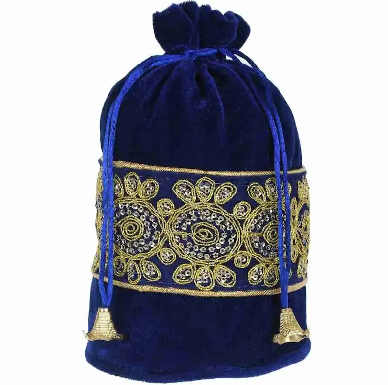 Rakhi tas serut beludru 10 x khusus untuk pernikahan tas hadiah Bhaji Bidd tas hadiah Mehendi Dholki Eidi