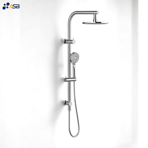 פליז מוסמך עופרת מקלחת מודרני כפול גשם ראש גשם עם סיום מקלחת חדר אמבטיה לוח מגדל מערכת לחץ נמוך - Product Image 1