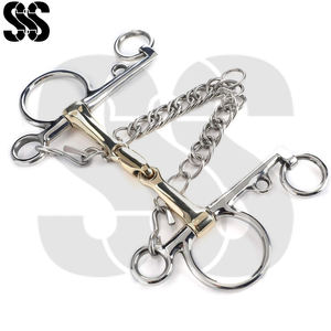 Mors Pelham en acier inoxydable, double rênes, poli miroir, embouchure pour cheval, contrôle à double action, distribution de pression uniforme, pour spectacle - Product Image 4