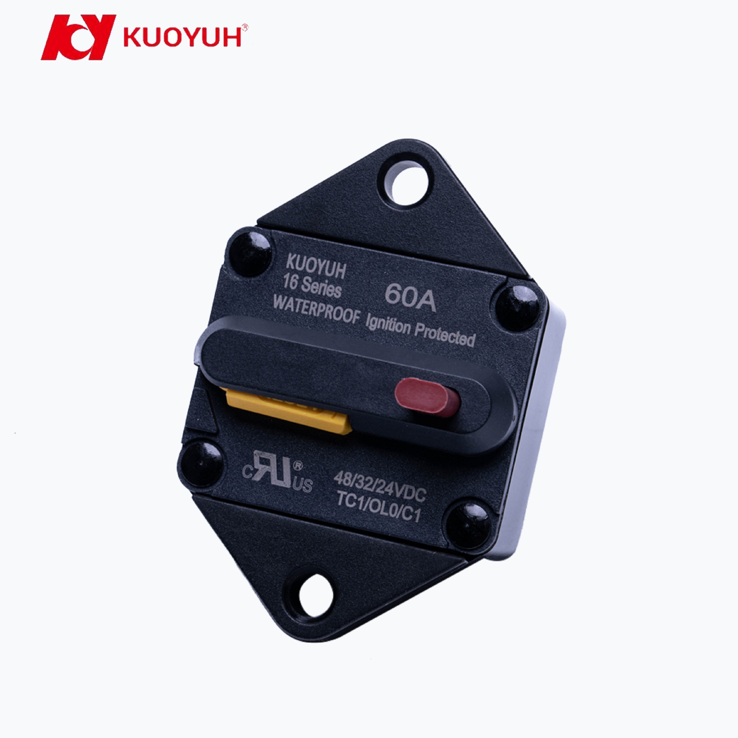 thumbnail image 2 of 60A Circuit Breaker With Manual Reset - 12V-48V DC Surface Mount For Boats, ATV & Solar Systems 2 of 12