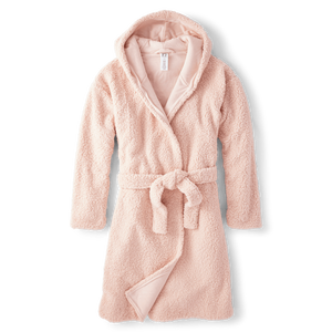 เสื้อคลุมเชอร์ปาสุดหรูของผู้หญิงสีชมพูระบายอากาศได้ดีและมีเชือกผูกเพื่อให้ความอบอุ่นในบ้านพิมพ์ลายพื้นสำหรับใช้ในทุกฤดูกาล - Product Image 4