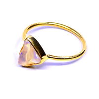 Bague en argent sterling 925 unisexe vintage de haute qualité en plaqué or avec opale et pierres précieuses classique pour fête de fiançailles à bas quantité minimale de commande