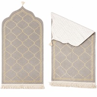 Großhandel Beige Samt-Gebetsteppich Luxuriöser Janamaz Sejjadah Rutschfester Muslimischer Teppich Islamisches Geschenk