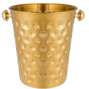 Mayorista Cubo de hielo Mango lateral Tina de cerveza de metal Cubo Contenedor Diseño martillado Vino Champán Enfriador Cubo de hielo grande - Product Image 1